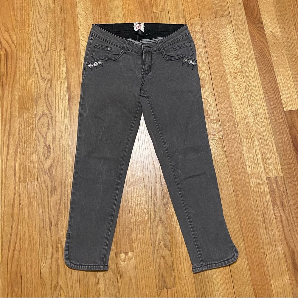 Grey ankle jeans
